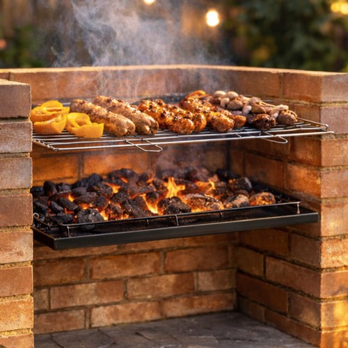 Bbq grill tray set chromed - bbq,