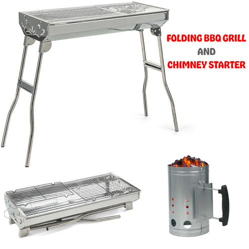 Folding bbq charcoal barbecue - charcoal,